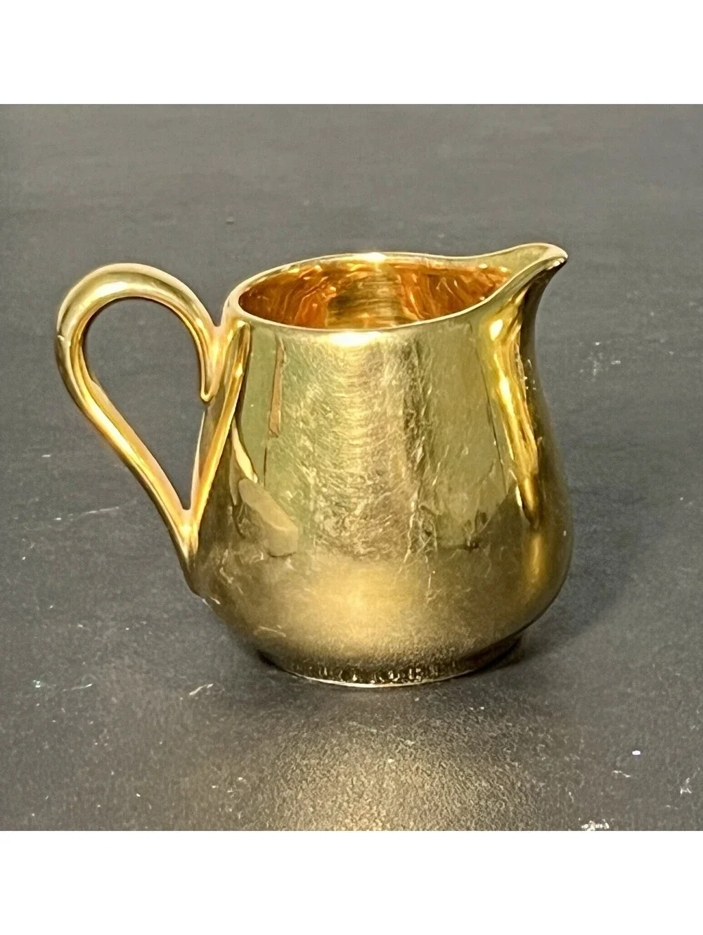 Royal Crown China LBC USA 1950s 22kt Gold Creamer Sugar Bowl Set, 3x2.75”